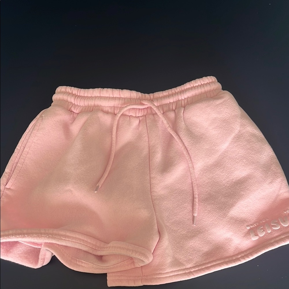 White Fox Pink Drawstring Shorts